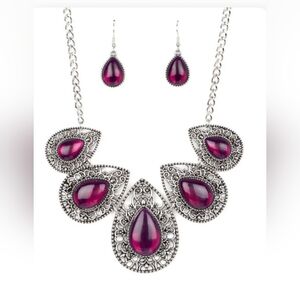 5 For $20! Opal Auras Purple Teardrop Necklace 